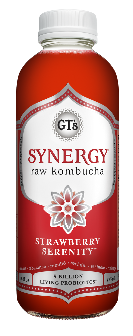 SYNERGY, Kombucha Raw, Strawberry Serenity