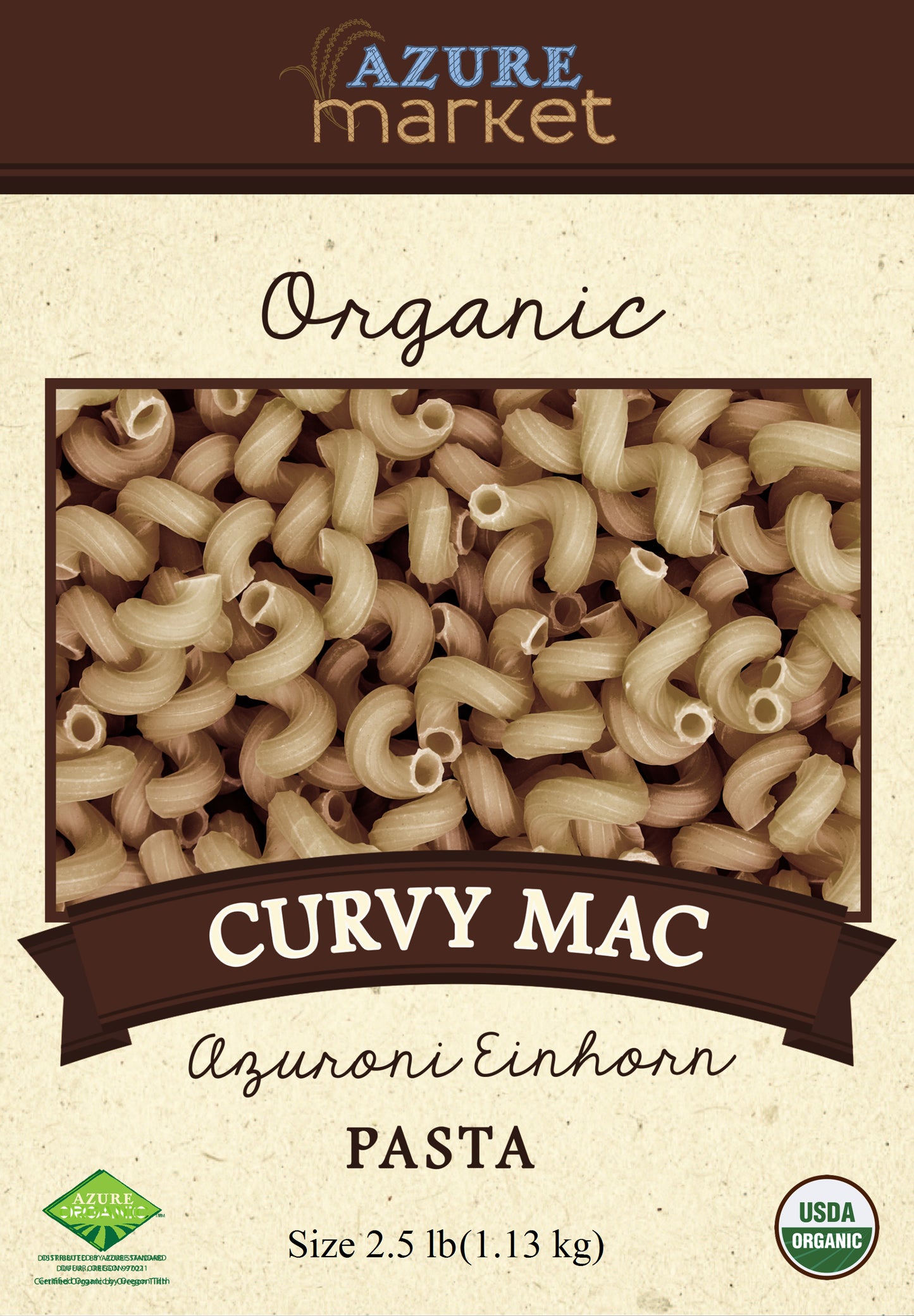Curvy Mac Azuroni Einkorn Pasta, Organic