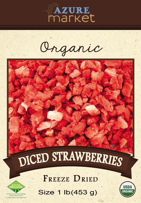 Strawberries, Diced, Freeze Dried, Organic