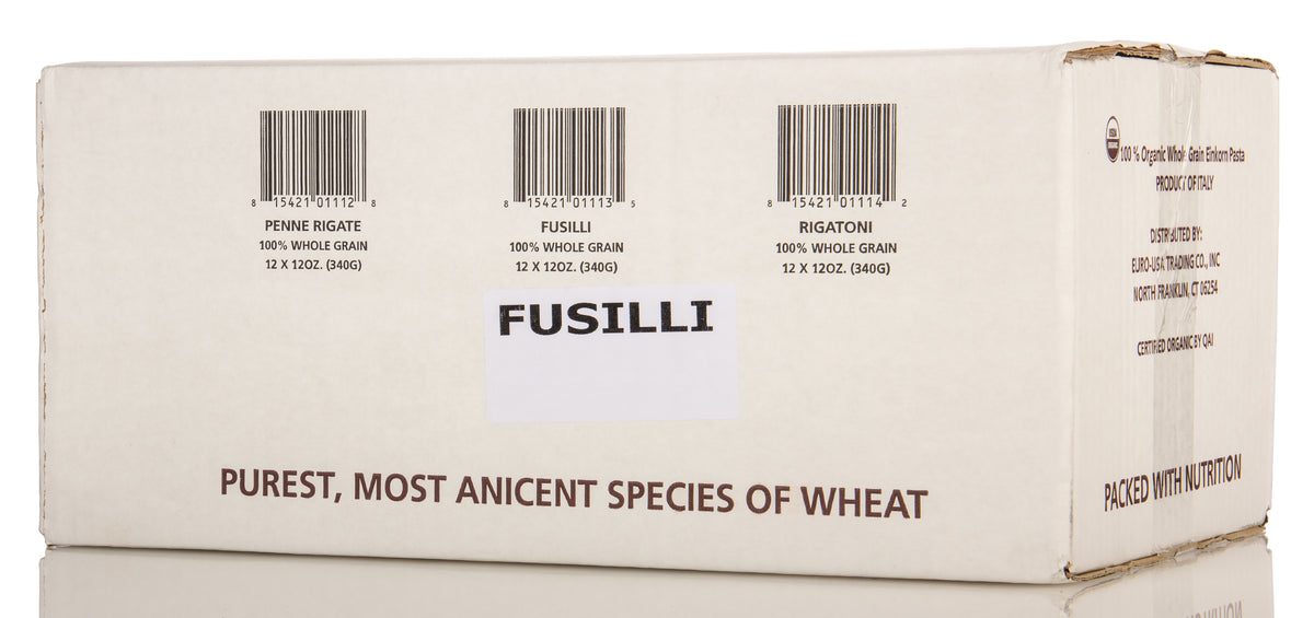 Pasta, Einkorn, Whole Wheat, Fusilli, Organic