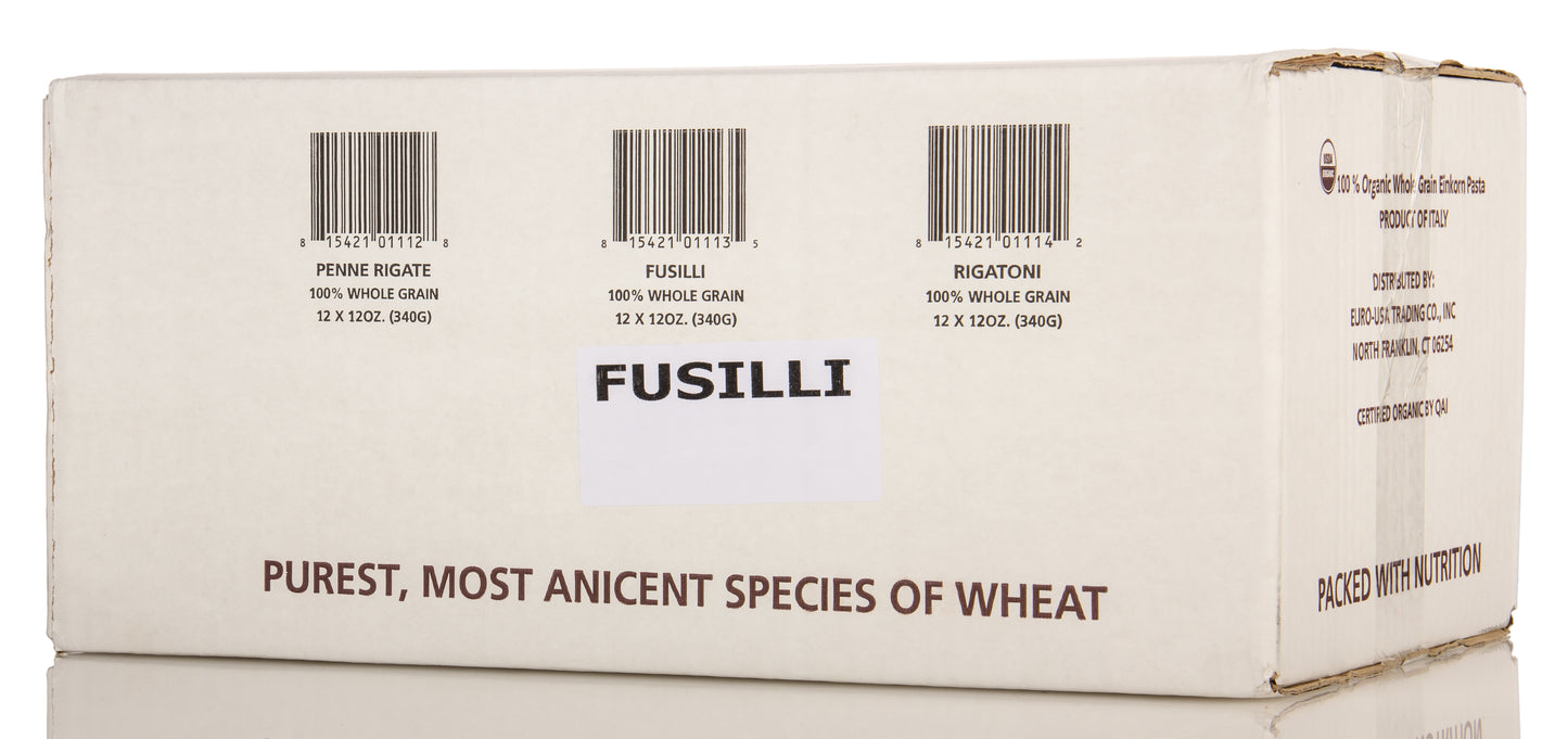 Pasta, Einkorn, Whole Wheat, Fusilli, Organic