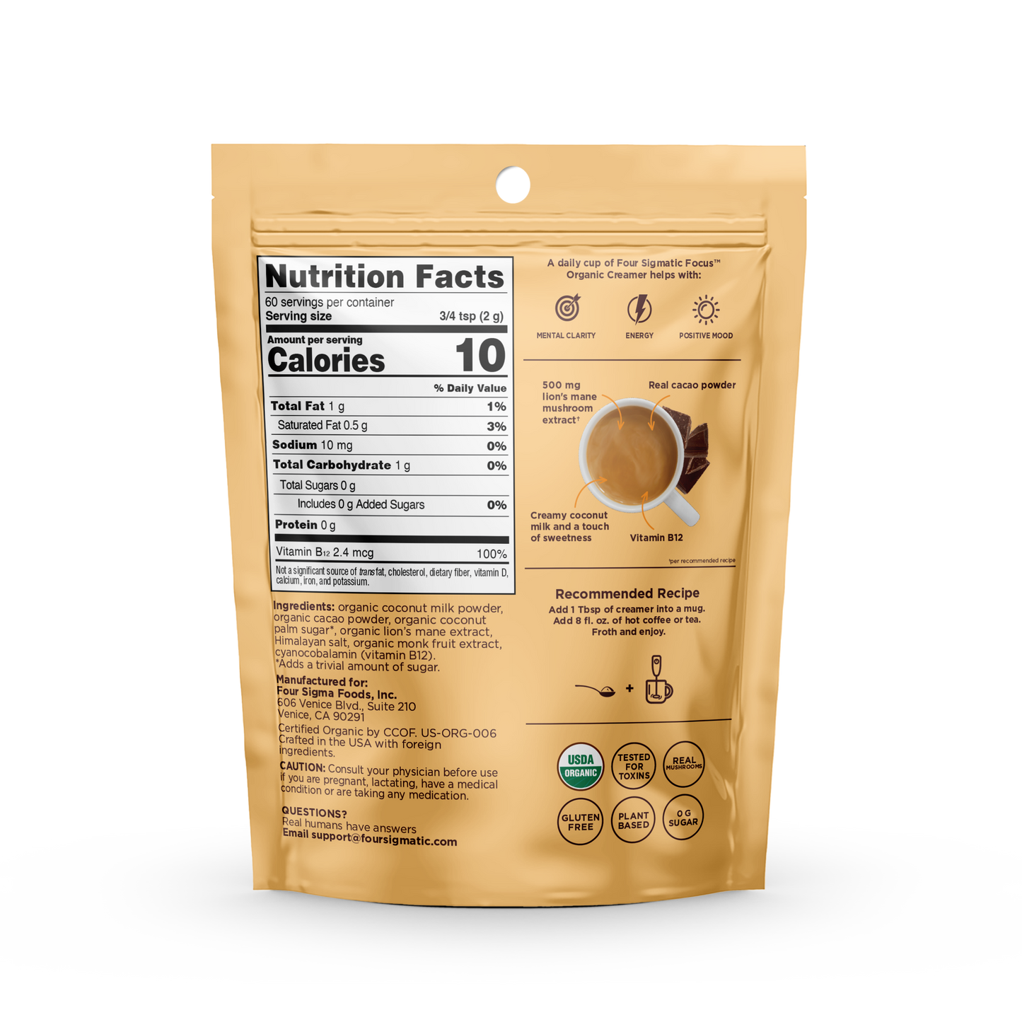 Think Creamer, Cacao Coconut, Organic