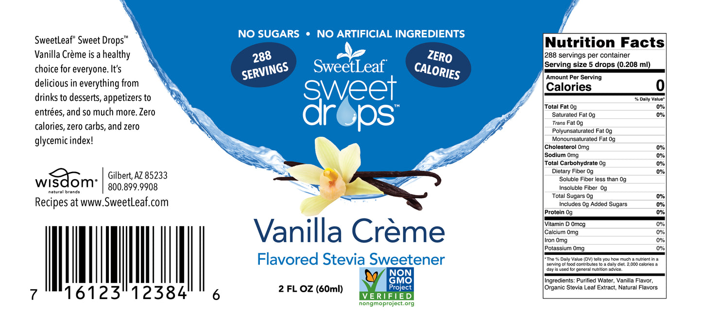 Stevia Clear Liquid, Vanilla Creme