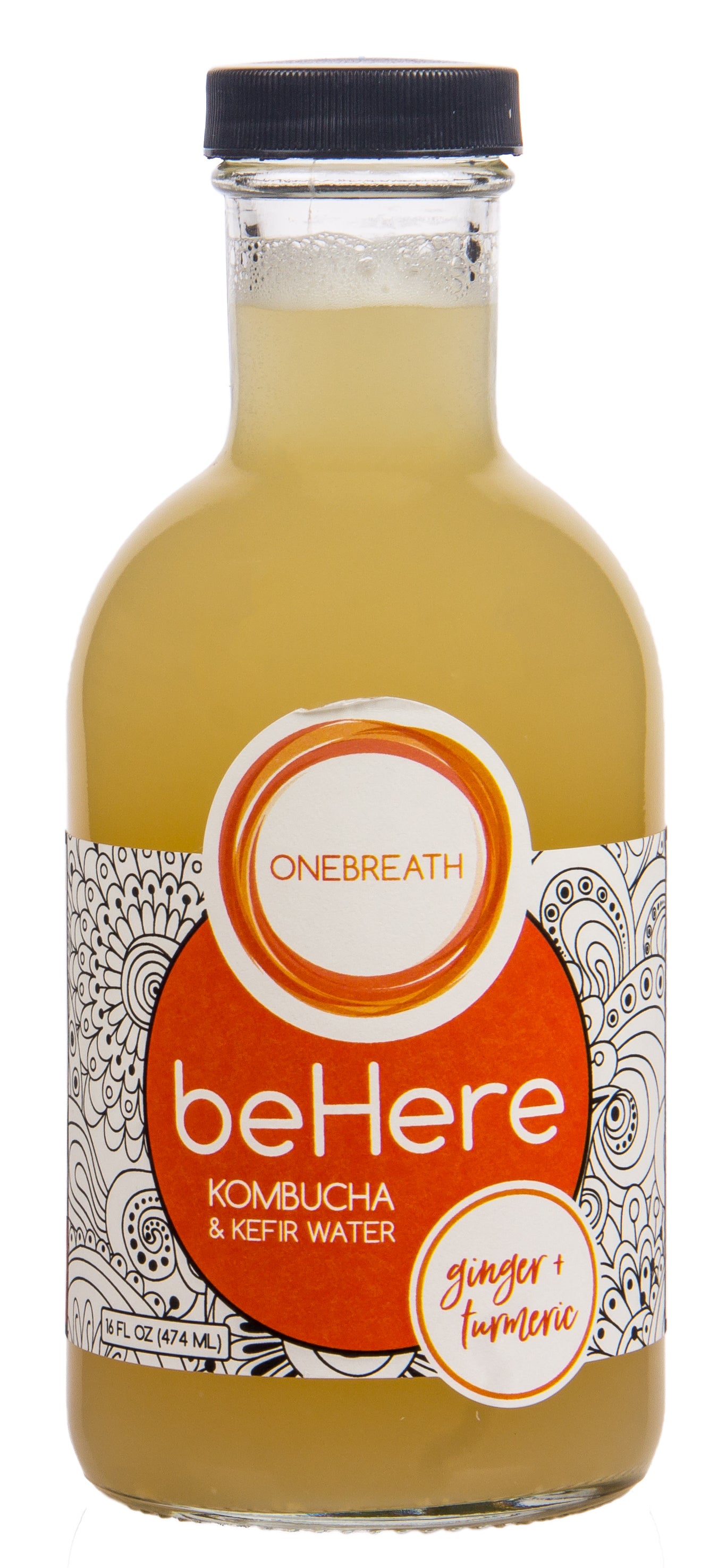 Kombucha & Kefir Water, Ginger & Turmeric, beHere, Raw