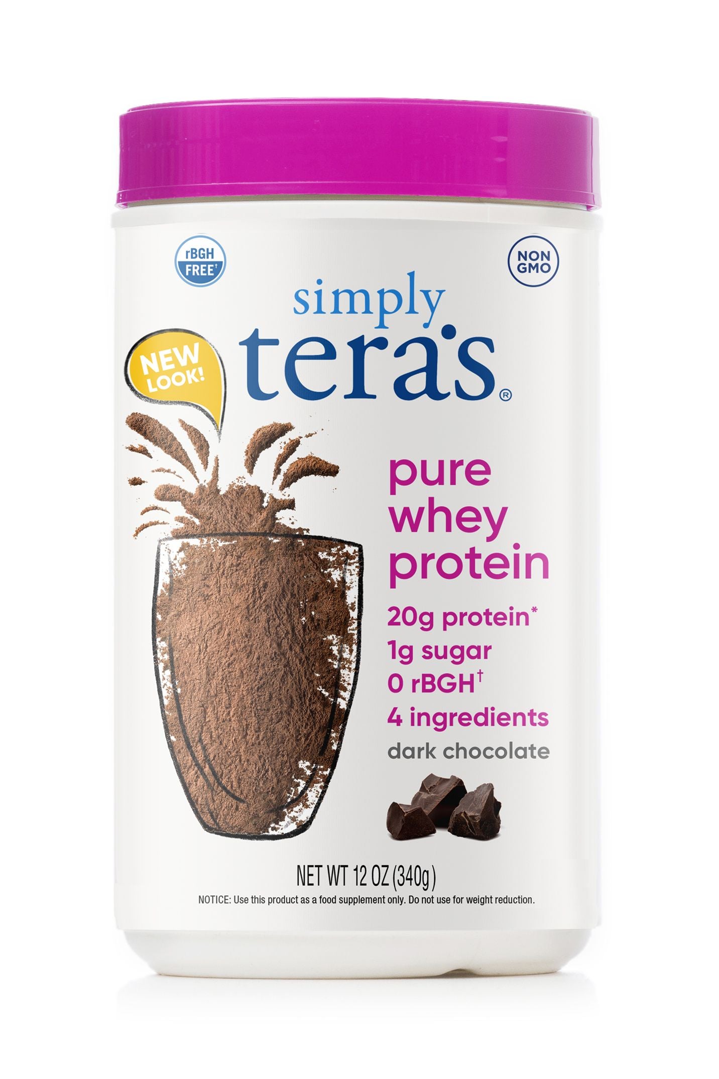 Whey Protein Powder, Grass-fed, Dark Chocolate
