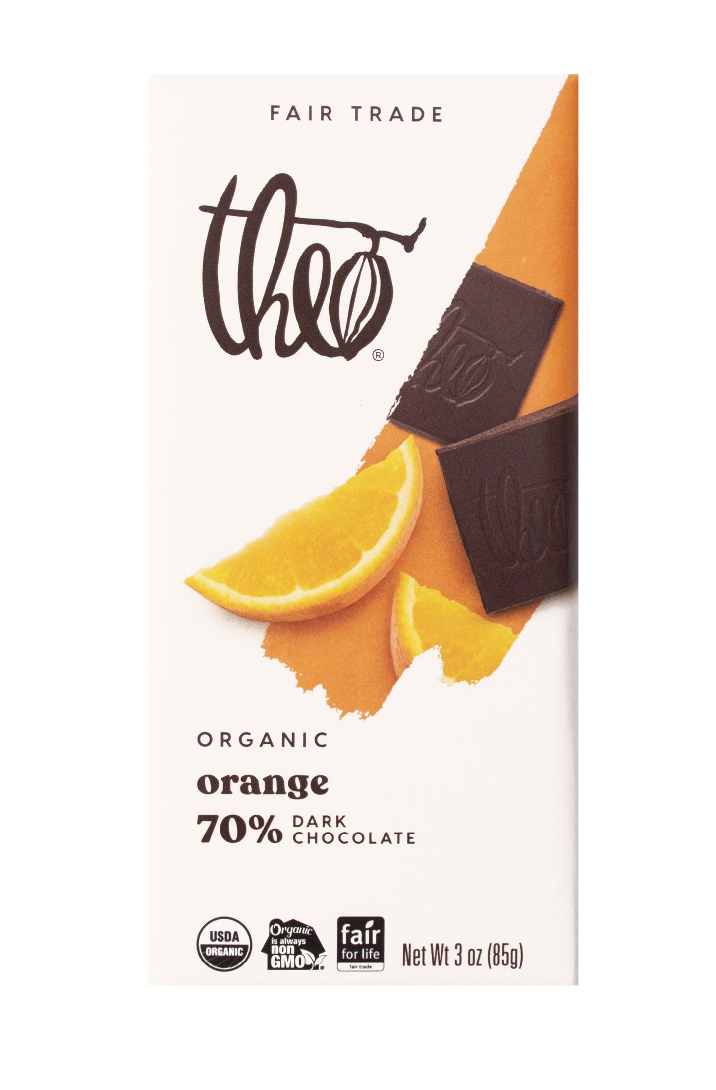 Chocolate Bar, Orange, Dark, 70%, Organic