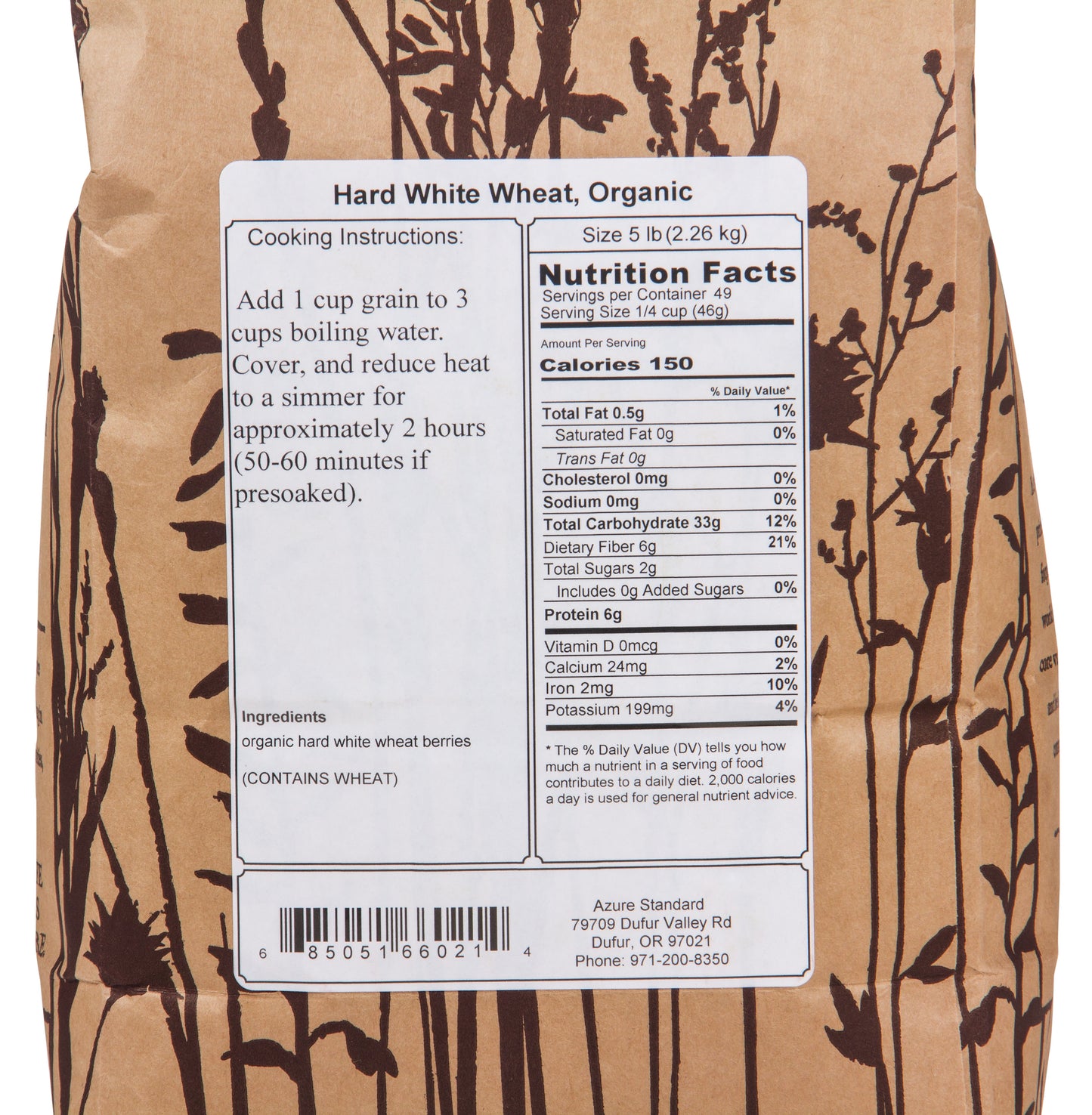 Hard White Wheat, Organic