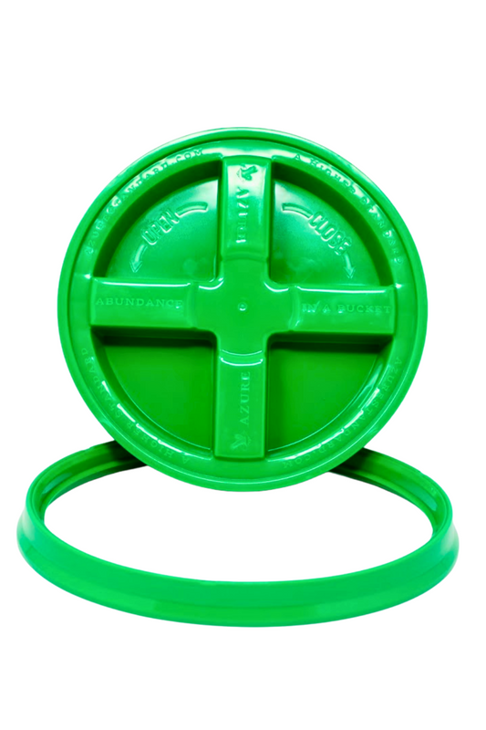 Plastic Bucket Lid, Twist Seal with Gasket, Green