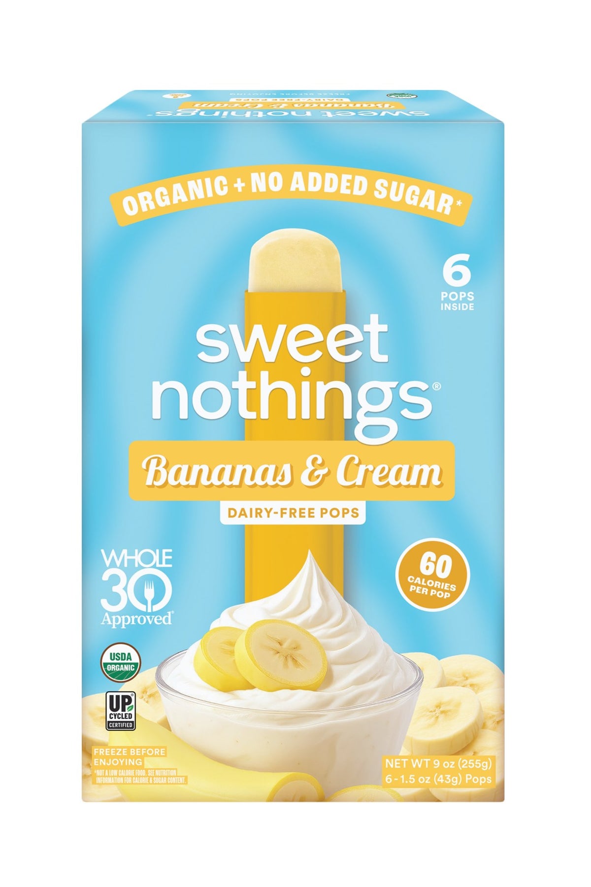 Fruit Pops, Dairy Free, Bananas & Cream, Organic