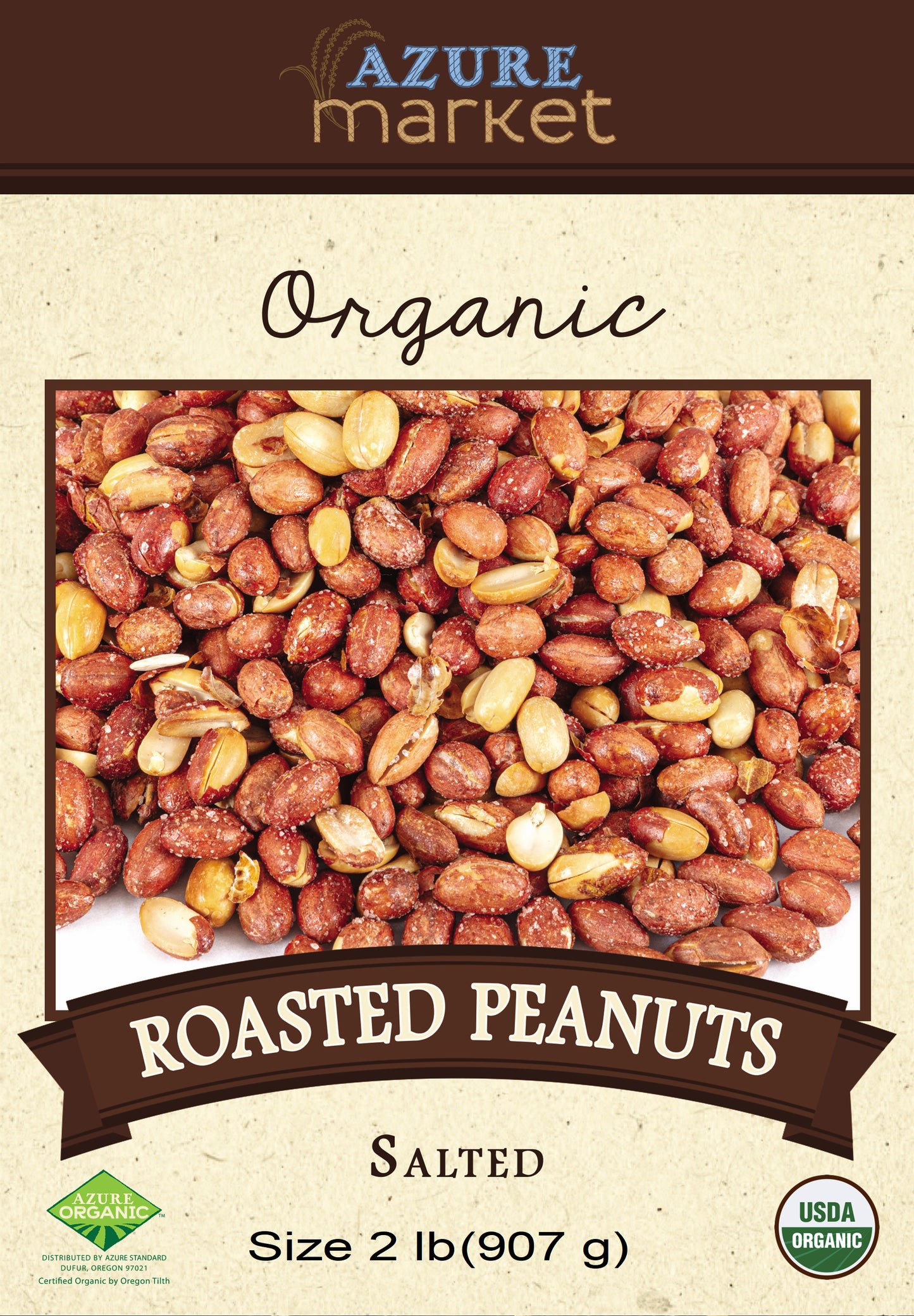 Peanuts, Roasted, Salted, Organic